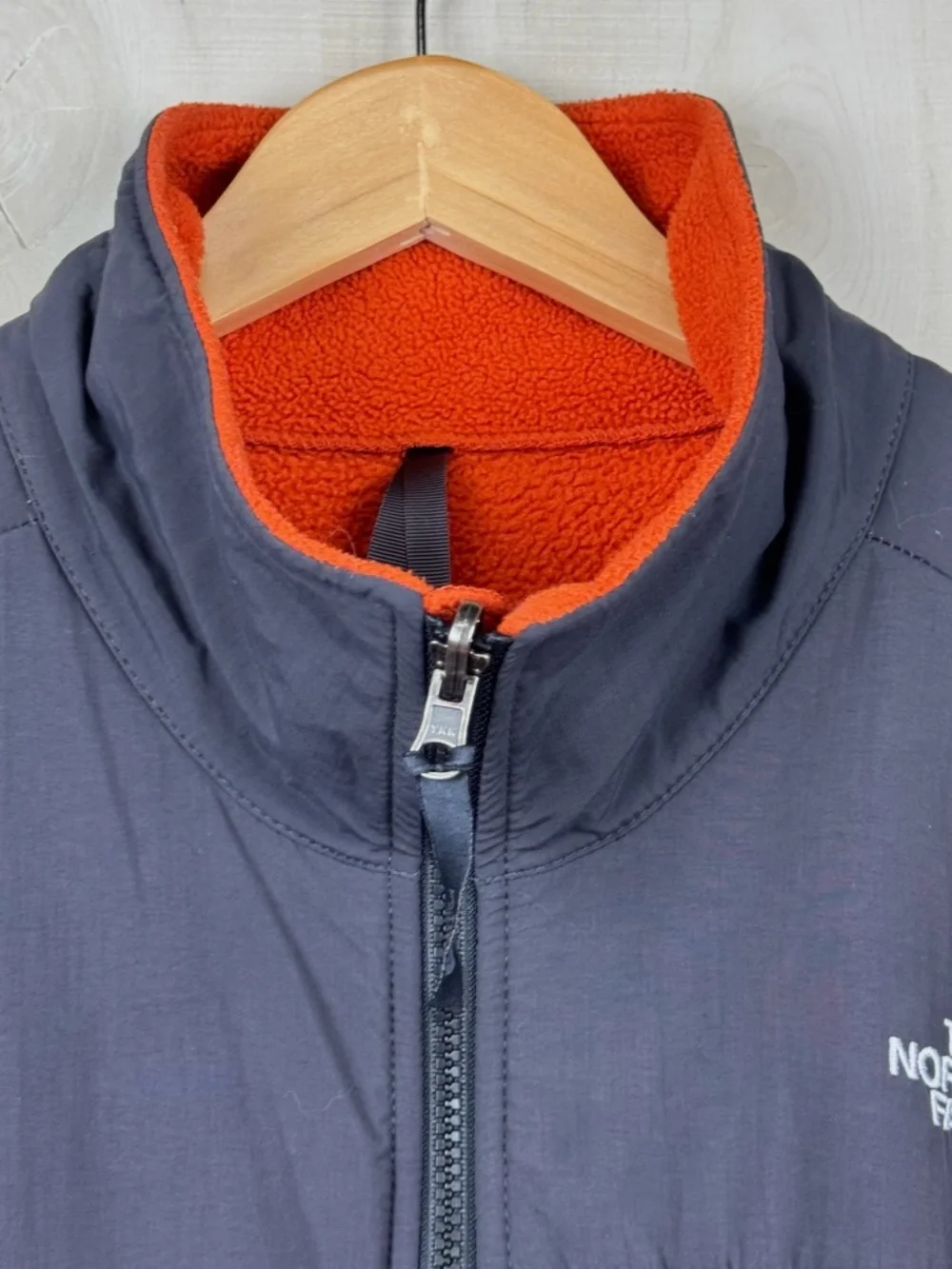 The North Face Men’s Denali Polartec Fleece Full Zip Jacket Orange Gray XL